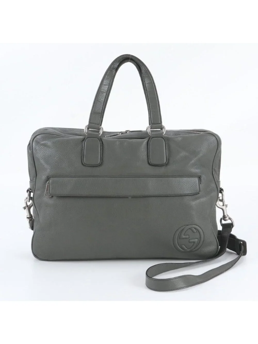 Gucci Soho Interlocking G Leather 2-Way Business Bag Crossbody Shoulder